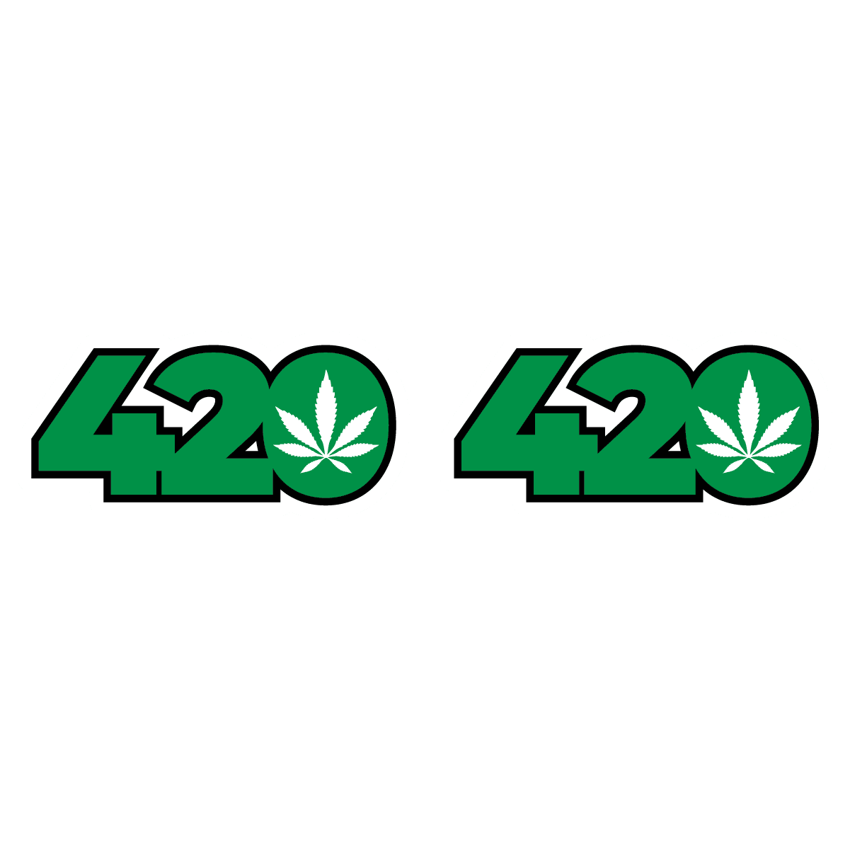 Green 420 Symbol with Cannabis Leaf
